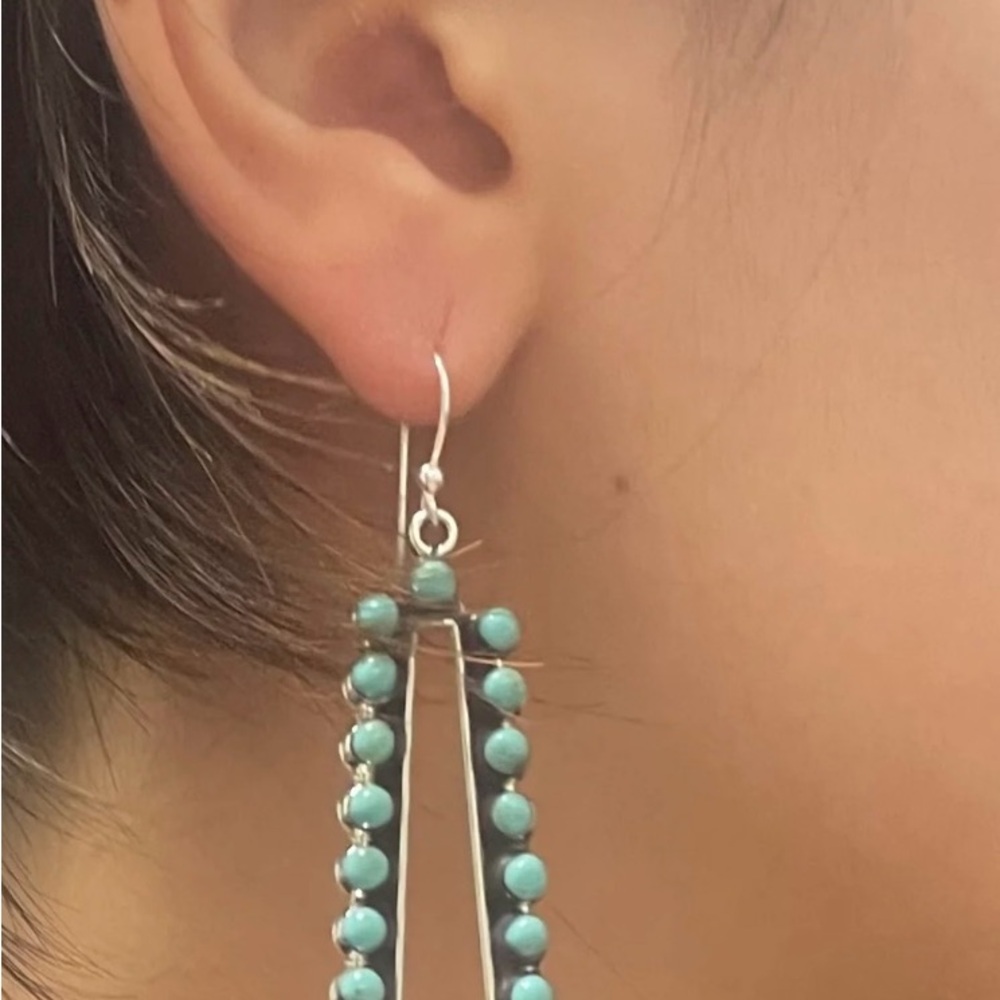 Statement Turquoise Frame Earrings - image 3